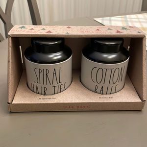 Rae Dunn Hair Ties and Cotton Ball Containers